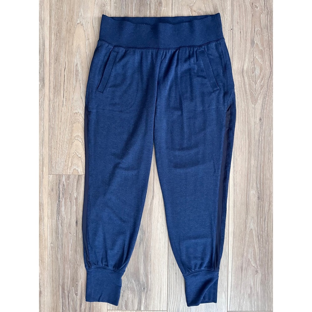 Athleta Navy Blue Modal‎ Joggers Womens Medium Wide Waistband Sweatpants